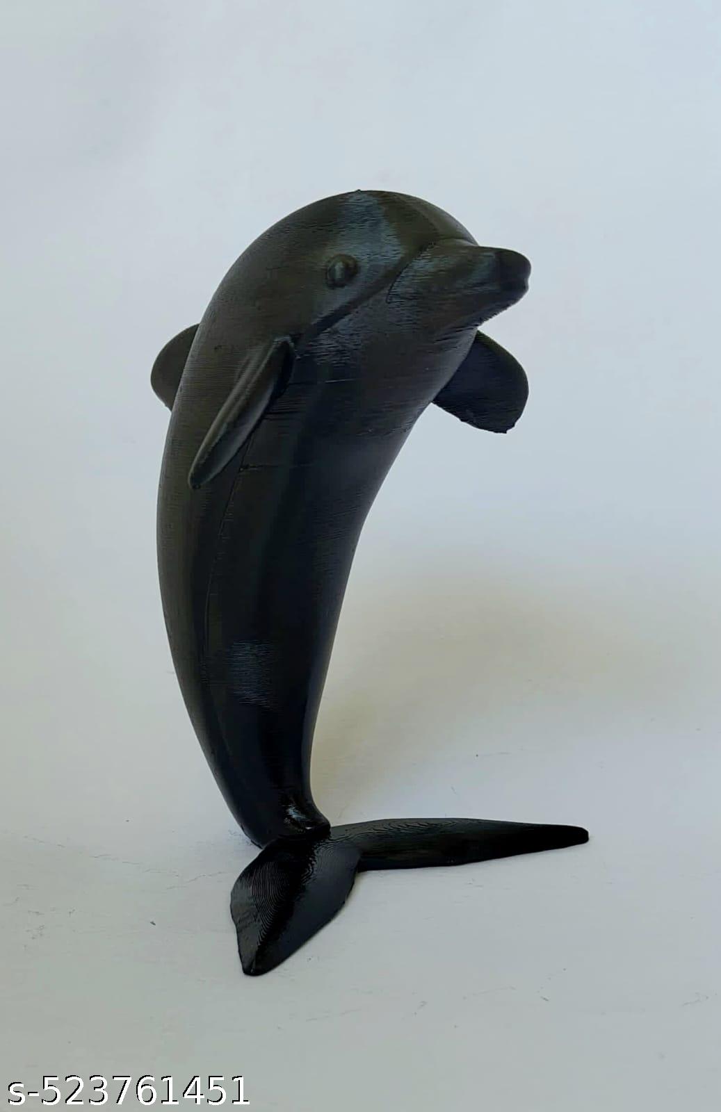 Cute Dolphin 3D Printed Showpiece (Black)