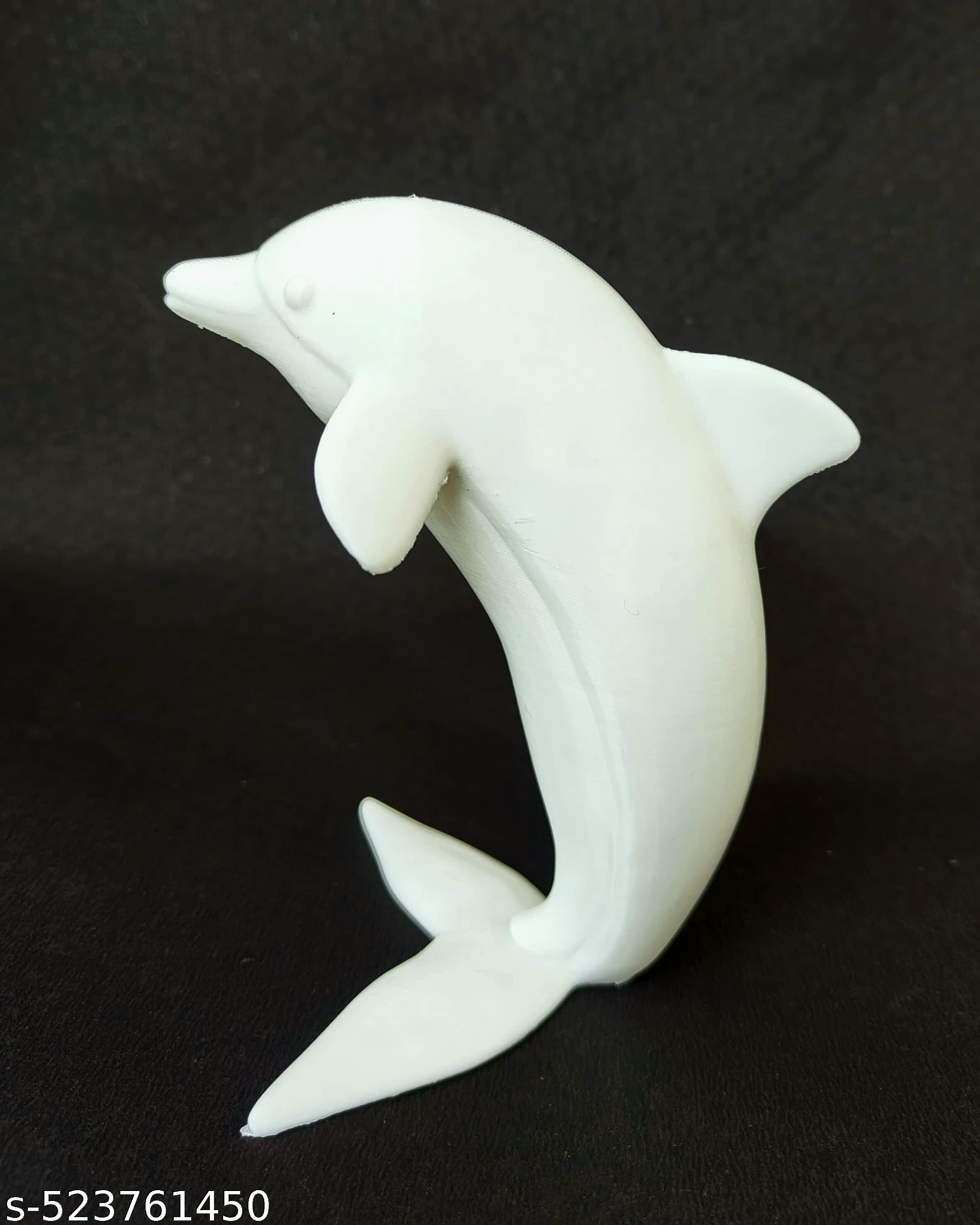 Cute Dolphin 3D Printed Showpiece (White)