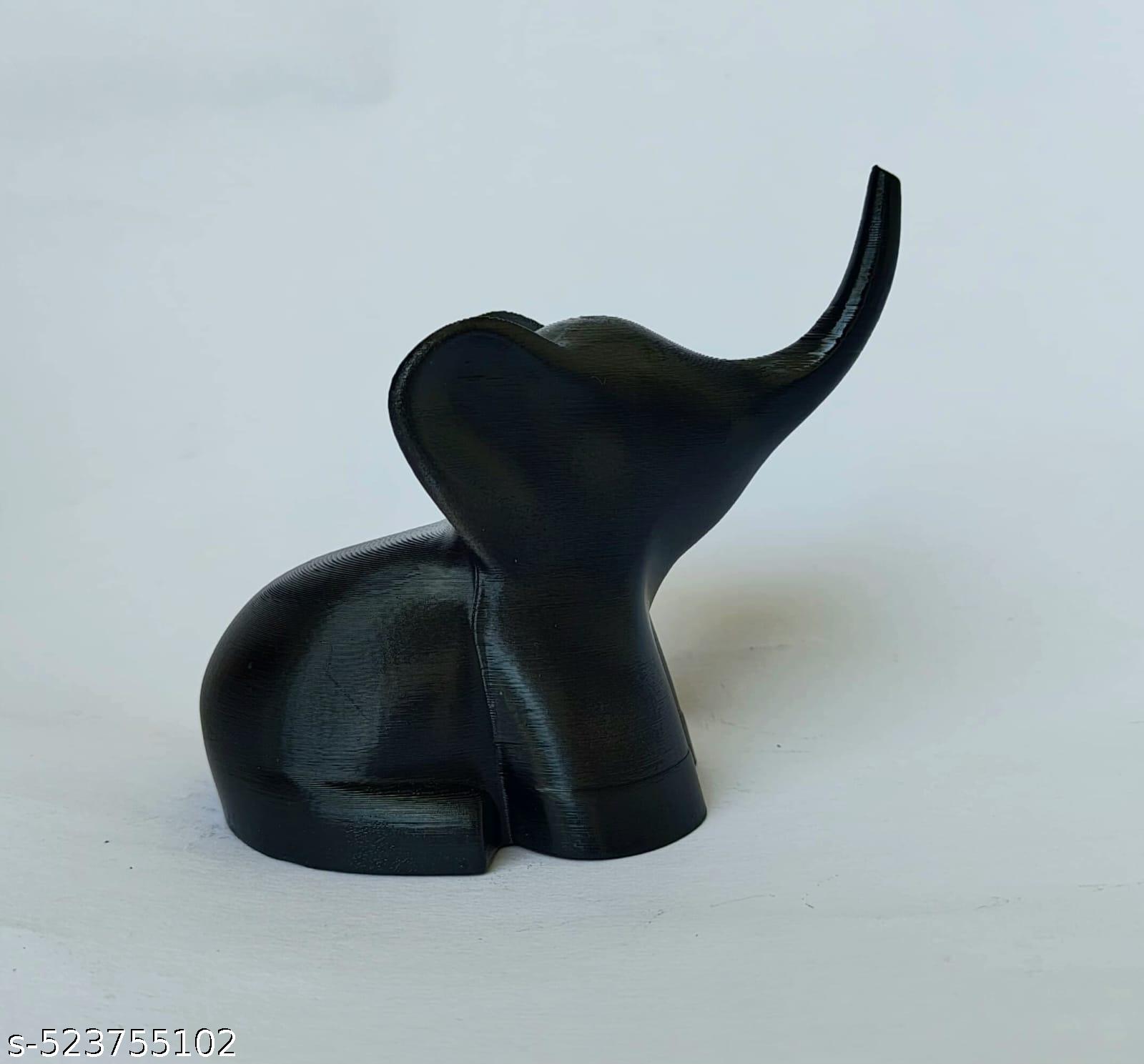 Cute Elephant 3D Printed Showpiece (Black)